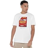 Cotton Soul Disney 100 Cars Lightning McQueen Herren-T-Shirt, Weiß, weiß, XL