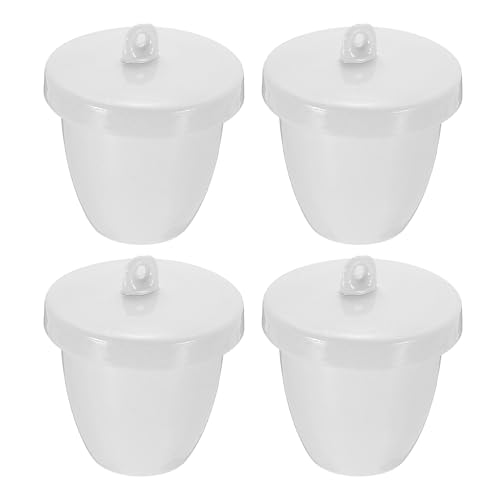 PATIKIL Lab Porcelain Crucible with Lid 30ml Capacity for Laboratory Classroom to Heat Chemical Compounds, 15 Pcs, White, 4 Pcs