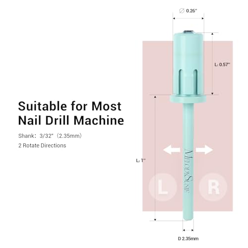 Image of MelodySusie Crystal Top Mandrel Bit for Nails, 3 /32'' Easy Off Nail Drill Bits for Sanding Bands, Suitable for Acrylic Nails Gel Manicures and Pedicures, Skylight Blue