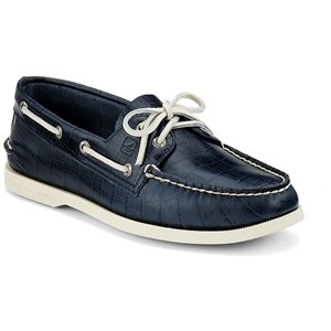 Image of Sperry Top-Sider mens A /O 2 Eye loafers shoes, Navy Croc, 13 US