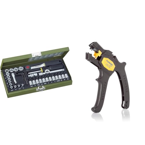Proxxon 23080 Feinmechaniker Satz mit 6,3mm (1/4') & JOKARI 20050 Abisolierzange Super 4 plus, Schwarz, 1 Stück