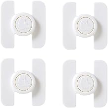 LUVINA Furniture Safety Locks for Kids, Dudu Bear Child Safety Drawer Lock Refrigerator Lock Water Dispenser Safety Lock Anti-Open Child Safety Locks for Cabinet, Cupboards, Fridge (White, Pack of 4)