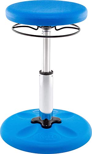 Image of Kore Kids Adjustable Wobble Stool, Ages 6-11, 14-19in Tall, Blue | Flexible seating for classroom and home boosts focus, improves posture and channels energy; anti-tip base; Made in USA