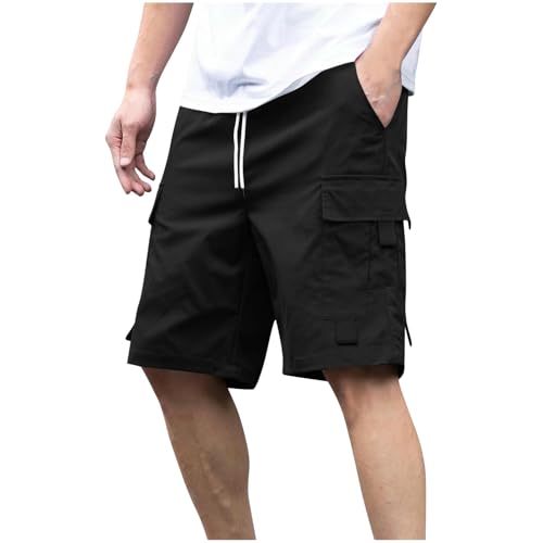 Cargo Shorts for Men Short Homme Elastic Waistband Drawstring Pants with Pockets Stretch Hiking Fishing SweatShorts Bermudas para Hombres Jeans(Green, L) Cargo Shorts for Men Short Homme Elastic Waistband Drawstring Pants with Pockets Stretch Hiking Fishing SweatShorts Bermudas para Hombres Jeans(Green, L)