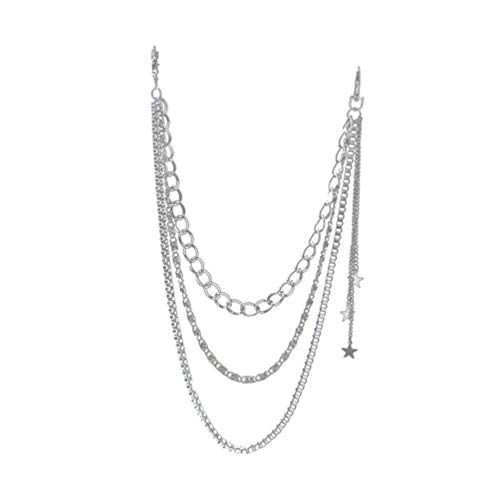 KESYOO Multi Layer Punk Pants Chain Star Waist Goth Trousers Wallet Key Metal Pendants Body Jewelry for Men Women