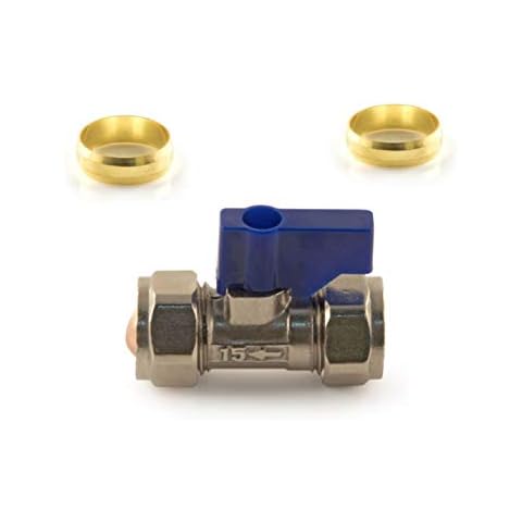 Lever Operated Isolating Valve Blue Handle 15mm Chrome+ 2 Olives.PSW TRADE SUPPLIERS LTD Cover