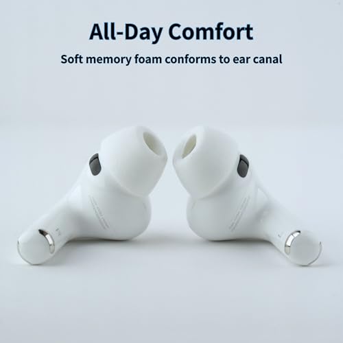 Image of Comply TrueGrip MAX | Premium Memory Foam Replacement Earbud Tips for Apple AirPods Pro Gen 3 | Long Lasting Comfort, MAX Durability, Secure Fit, Superior Noise Isolation| White (Medium) (1 Pair)