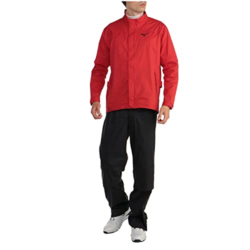 未使用❗️ミズノ　レインウェア　上下セット　ゴルフ　レッド　ブラック　2XL MIZUNO - 未使用❗️ミズノ レインウェア 上下セット ゴルフ