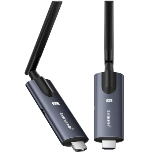 Image of Lemorele Aluminum Wireless HDMI Transmitter & Receiver, APP Supported, Plug & Play, 200M Range 1080P FHD, Video Audio Streaming from Laptop /TV Box to HDTV /Projector /Tablet for Home Theatre & Meetings