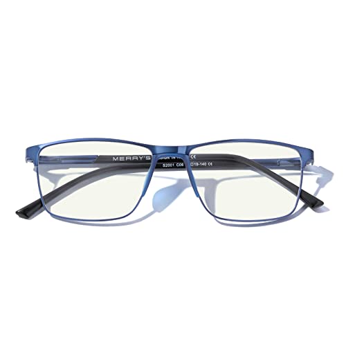 Image of MERRY'S Reading Glasses - Fashion Blue Light Blocking Glasses Metal Frame Spring Hinge Readers for Men Eyeglasses