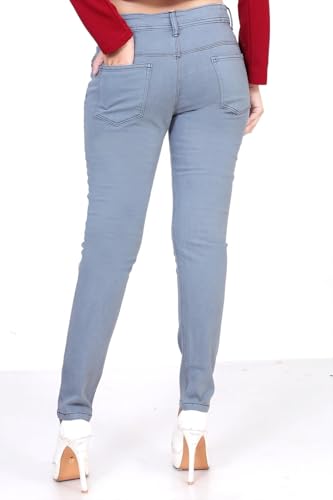 Image of Women's Stretchable Skinny Fit Jeggings High Waist Denim Look Pants for Girls & Ladies Soft Comfortable Slim Fit Jeans Perfect for Casual, Work, Travel & Party