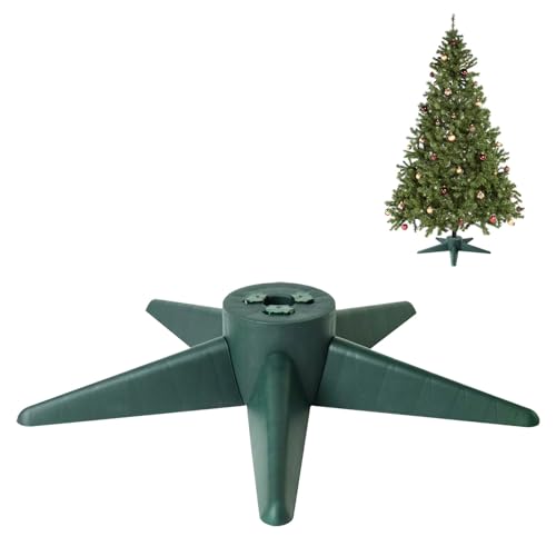 Bjartur Christmas Tree Stand, Christmas Tree Base for Artificial Tree up to 7 Ft Adjustable Holder Replacement Fits 0.75/0.87/1.25 Inch Xmas Tree Pole Green Decorations
