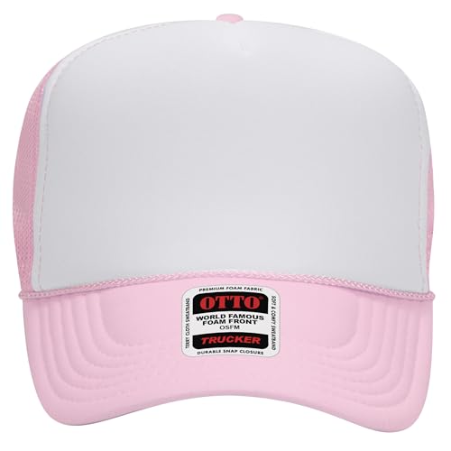 Image of OTTO Polyester Foam Front 5 Panel High Crown Mesh Back Trucker Hats in 97, Bulk, Wholesale