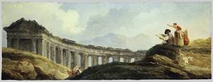 Peinture à l'huile de haute qualité Hubert Robert 12x16 pouces