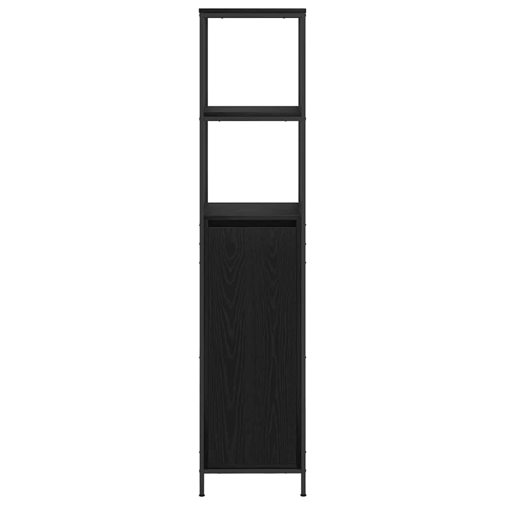 Armadietto da bagno con ripiani, effetto rovere, 36 x 35 x 165 cm, in legno, vano portaoggetti, per bagno degli ospiti, WC, lavanderia, organizer salvaspazio
