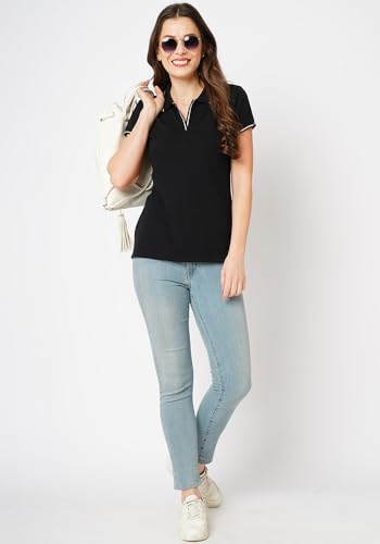 Image of Wear Your Opinion Womens Premium Pique Polo Collar Neck T-Shirt Womens Premium Pique Polo Collar Neck T-Shirt (Design: Tipped Polo)