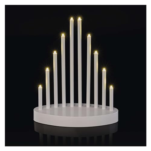 EMOS LED Kerzenständer mit 10 Kerzen, weiß, Batteriebetrieben 3X AA,...