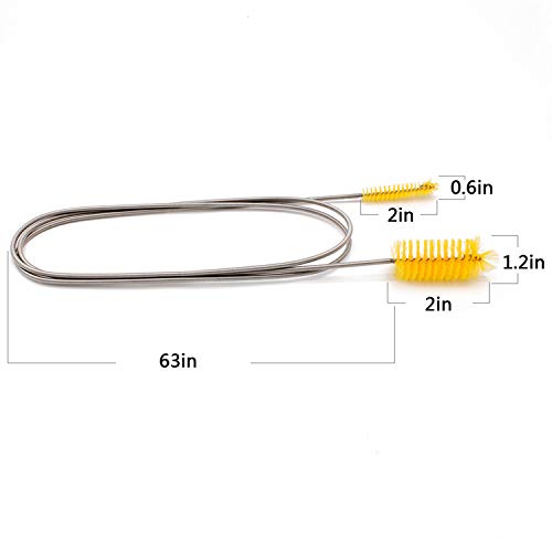 DunGu Flexible Filter Brush Set 63inch Long for Home Fish Tank Drain Pipes Tube Cleaning Air Gap Snake Hair Remover - Image 7