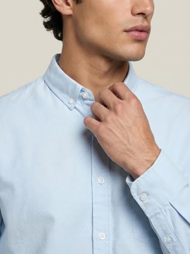 Image of Urbano Fashion Men's Cotton Full Sleeve Regular Fit Solid Oxford Shirt with Button-Down Collar