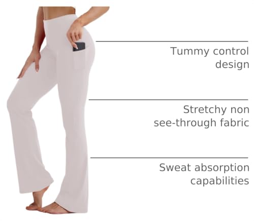 Image of BUBBLELIME 29 inch /31 inch /33 inch /35 inch /37 inch 3 Styles Women's High Waist Bootcut Yoga Pants Basic /Side Pockets Tummy Control Workout Flared