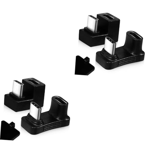 VILLCASE 2sets 2pcs U Shape Type C Adapter USB C Right Angle Connector for Laptop and Tablet Portable and Versatile Design Compatible with Various Devices Durable Construction 2pcs*2