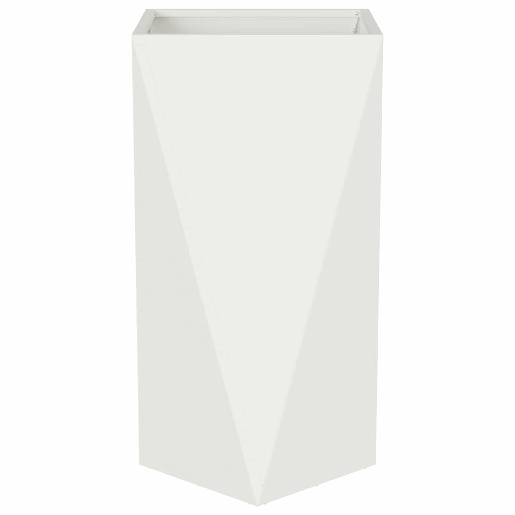 Fioriera da Esterno in Acciaio 40x40x75 cm Vaso Giardino Bianco | Contenitore per piante e arbusti decorativi, ideale per arredare il terrazzo, i sentieri del giardino o il patio.