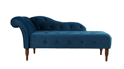 Jennifer Taylor Home Samuel Chaise Lounge, Satin Teal #TOP26