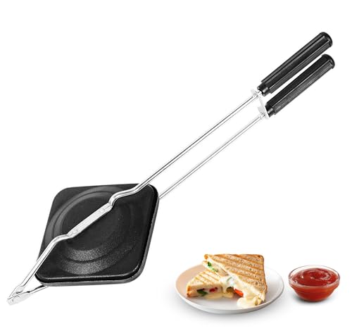 PANCA Gas Toaster Grill Sandwich Maker | Cast Aluminium Non-Stick Coated Sandwich Griller with Long Handle | Portable Gas Sandwich Maker (Regular Gas Toaster) discount deal