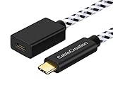 usb type c to c 延長ケーブル,CableCreation USB Type C ケーブル(3A) 【Gen 2（10Gbps）】 USB 3.1 Type C (オス) to Type C (メス) 延長ケーブル Nintendo Switch/Macbook/Note 8など対応 ブラックとホワイト 0.5m