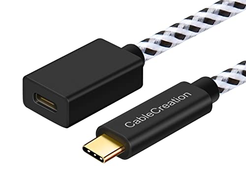 CableCreation USB C Extension Cable, 1.6ft 10Gbps USB 3.1 Gen 2 Type C Male to Female Extender Cord, Support 4K Video Audio Transfer, Compatible with MacBook Pro Galaxy S22 Ultra Note 8, 0.5M/Black