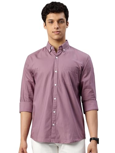 Image of Majestic Man Men's Solid Pure Cotton Casual Shirt - Slim Fit | Full Sleeves | Soft & Breathable Fabric