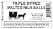 Premium Chocolate Candy 2-13 oz. packages (Milk Chocolate Triple Dipped Malted Milk Balls)