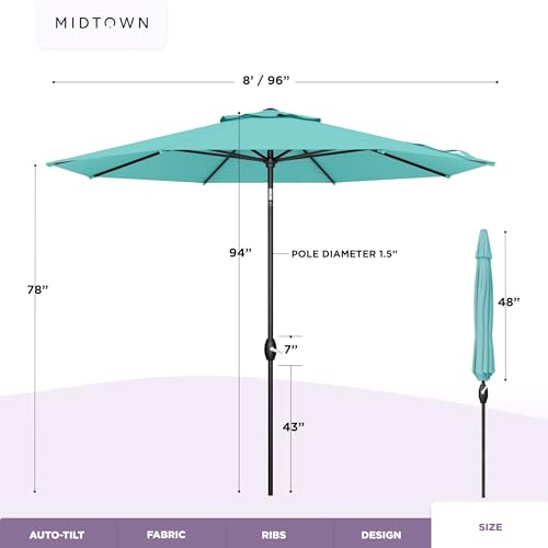 Image of Midtown Umbrellas Lean - 8 Ft Patio Umbrella, Aruba Canopy