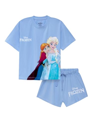 Image of Nap Chief Kids Cotton Disney Character Co ord Set for Girls, T Shirt and Shorts for Casual Wear