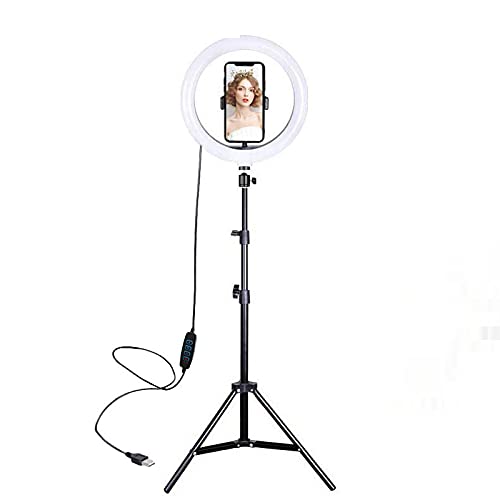 Webilla 10" (25.4 cm) Professional LED Ring Light with Tripod Stand for YouTube, Photo-Shoot, Video Shoot, Live Stream, Makeup & More, Compatible with iPhone/Android Phones & Camera