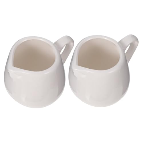 GETAJGHSD 2個 小型セラミックミルクピッチャー ハンドル付き耐熱ミニソースジャグ 食品 容器 ミルクとソース用調理器具