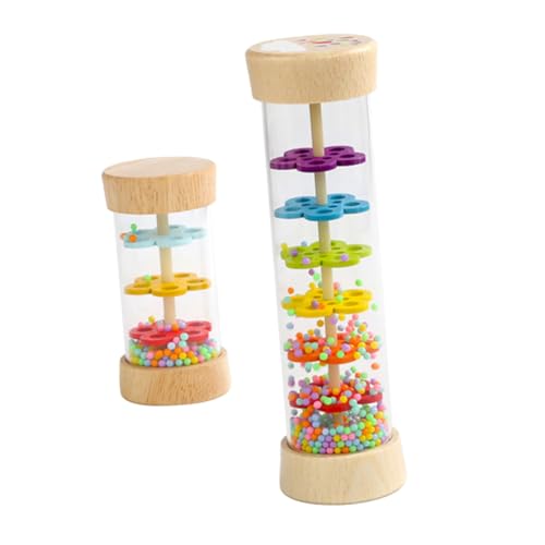 ULDIGI 2Pcs Rain Stick Sensory Cognitive Plaything for Early Learning Realistic Rain Sound Simulation Enhances Motor Skills and Sensory Experience for Music