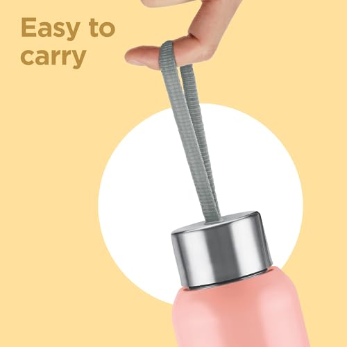 Image of Milton Halo 900 Steel Thermoware, Inner Steel, PU Insulated, Leak Proof Water Bottle for School Kids, Office, Gym, Easy to Carry Strap, 600 ml, Pink