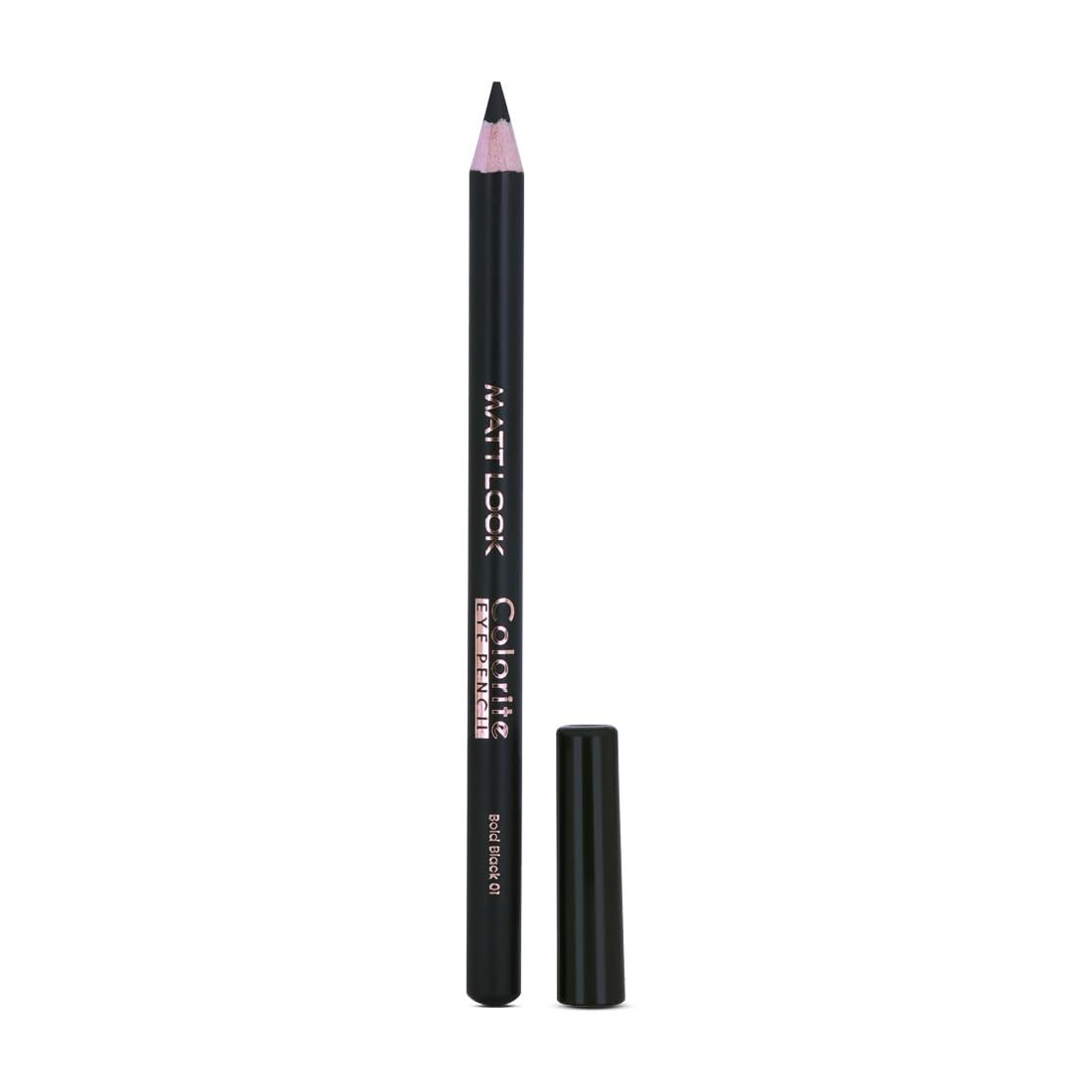 Mattlook Colorite Eye Pencil|Long Lasting|Smudge Proof|Enriched with Vitamin E|Glides Smoothly|One Stroke Application|Travel Friendly-Bold Black