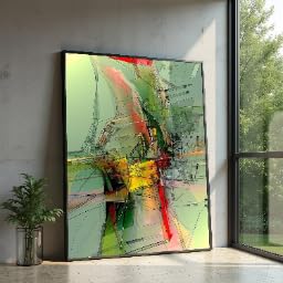 Toile géométrique moderne décoration salon haute en couleur 60x80cm