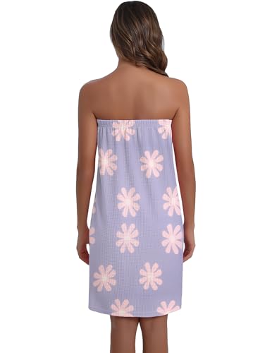 Image of Ekouaer Waffle Robes For Women Bath Wraps Lightweight Knee Length Soft Shower Robe with Pocket S-L