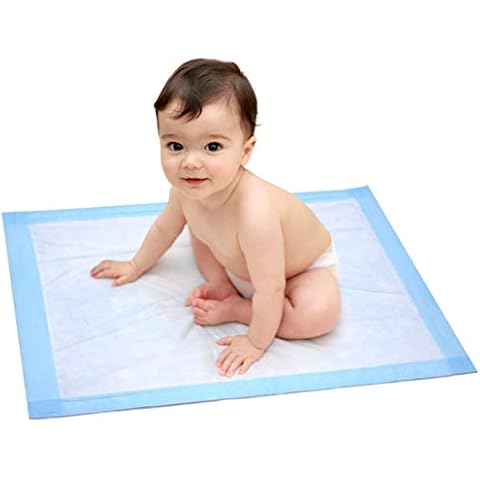 Disposable Baby Changing Pad Liner - 25 Count (24 x 17 Inch) - Soft Disposable Blue Hospital Underpad - Waterproof and Absorbent for Infant and Child Cover