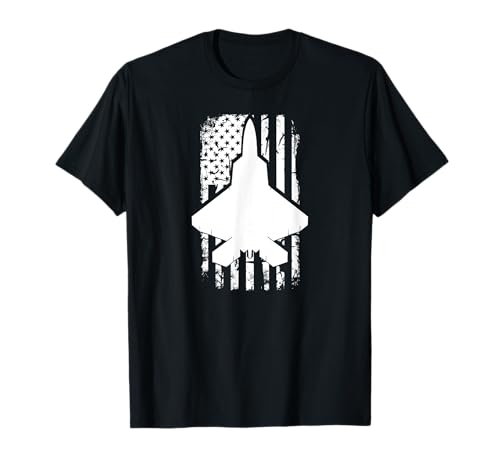 F22 raptor US Flag Fighter Airplane Jet Plane Aircraft T-Shirt