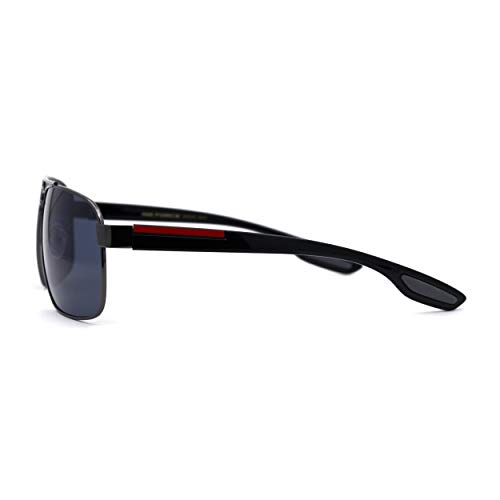 Mens Rectangle Mirrored Lens Officer Racer Sunglasses3