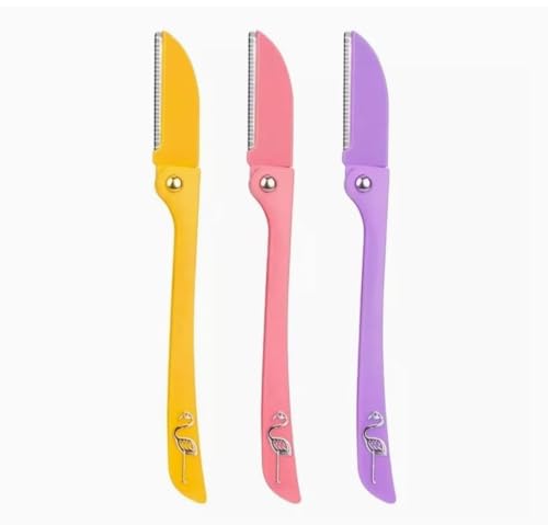 Image of FEATHER FLAMINGOS RAZOR, Feather Flamingo Facial Razor for Face, Eyebrows & Body shaving | 3-Piece Facial Touch-up Razor