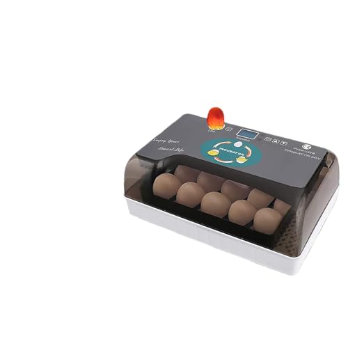 TPPT自動孵卵器 孵卵機 インキュベーター専用ふ卵器 LED液晶 自動温度制 湿度保持 低騒音 自動転卵式 孵化器 大容量 鶏卵 アヒル うずら 家庭用 ヒヨコ生まれ 子供教育用 (ダークグレー+ホワイト)