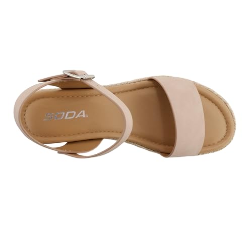 Image of Soda CLIP ~ Women Open Toe Ankle Strap Platform Espadrille Sandal