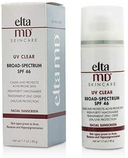 EltaMD UV Clear Facial Sunscreen SPF 46 - For Skin Types Prone To Acne, Rosacea & Hyperpigmentation, 48g/1.7oz
