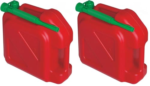 ToM PaR Bidón gasolina 10 litros | Gasóleo | Combustible | Boquilla exterior | Indicador de nivel | Tapa embudo rosca con precinto | Con Manguera | Garaje | Taller | Coche | Barco | Moto
