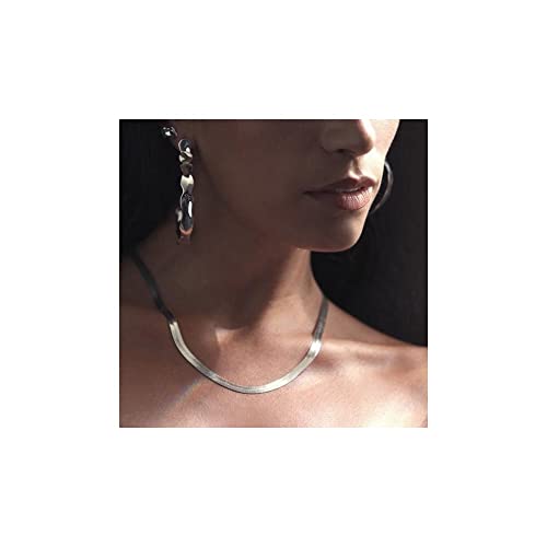 Verona Jewelers 925 Sterling Silver necklace 5.5MM Flexible Herringbone Necklace Flat Snake Magic Chain - Smooth Flat Chain for Men and Women4